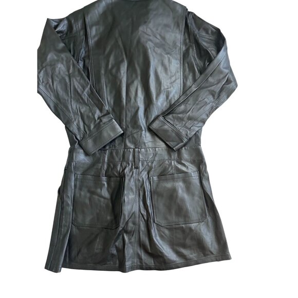 FRAME Black Leather Long Sleeve Mini Dress Size Small - Picture 2 of 8